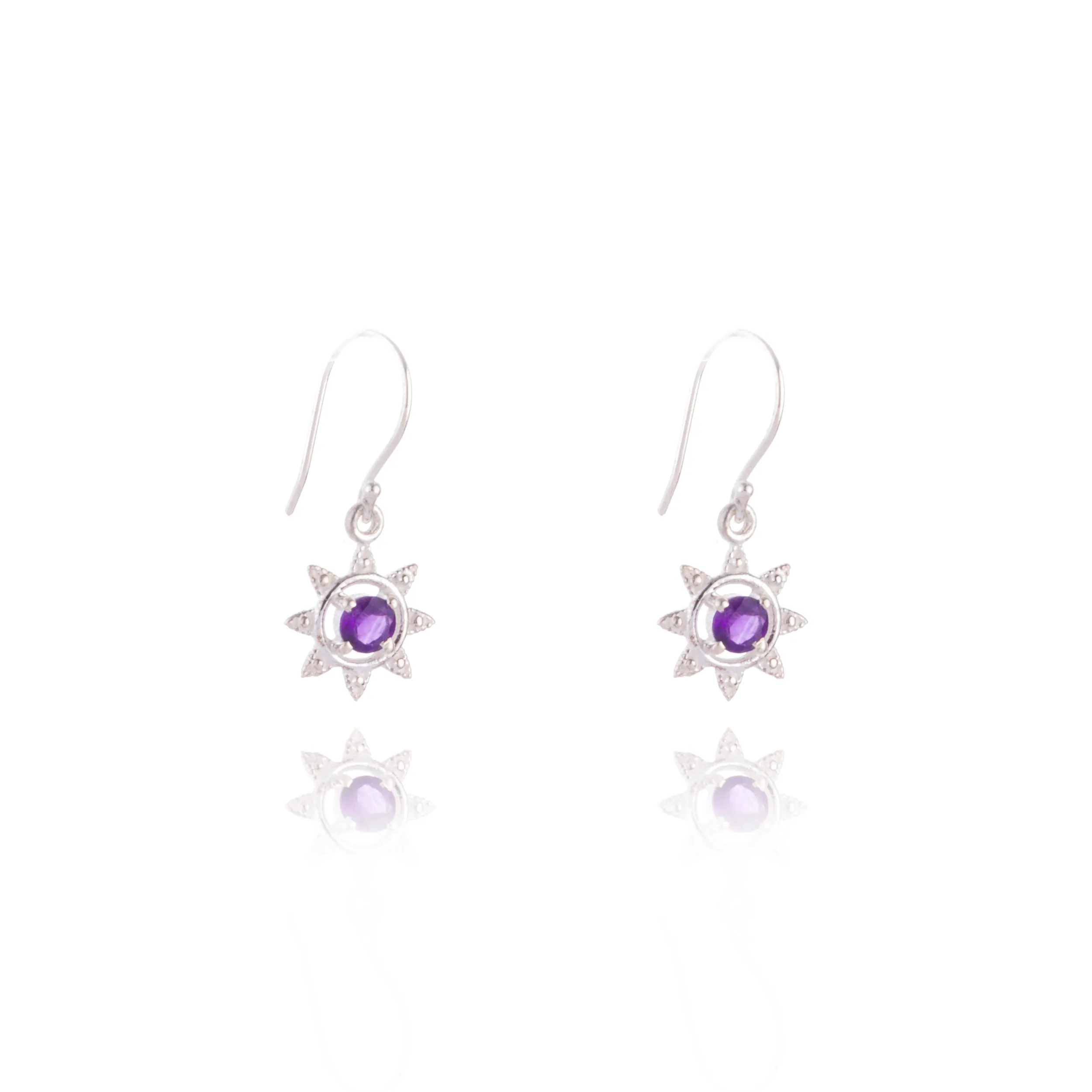 Annika Birthstone Earrings, Sterling Silver