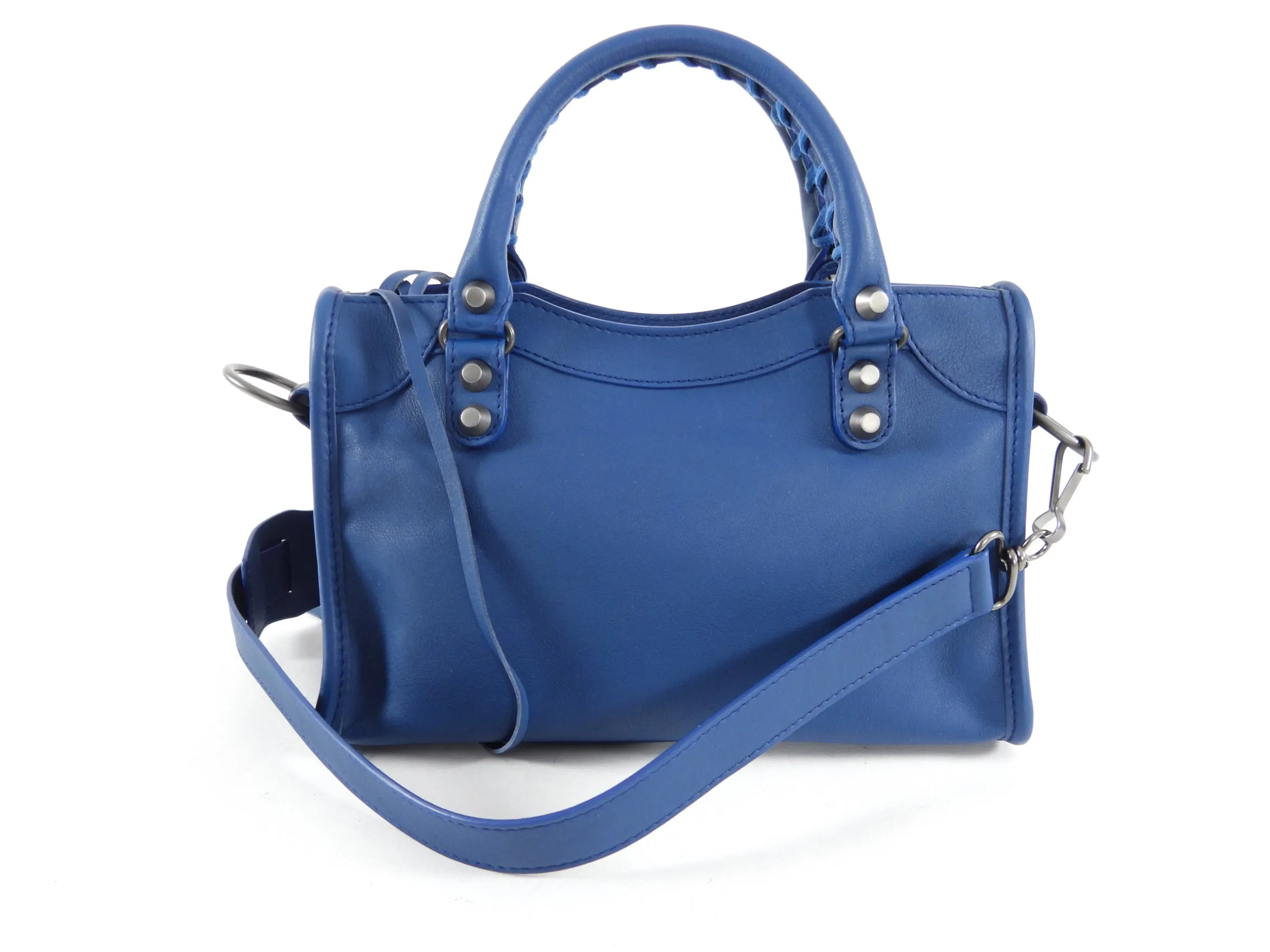 Balenciaga Mini City Bag in Dark Blue and SHW