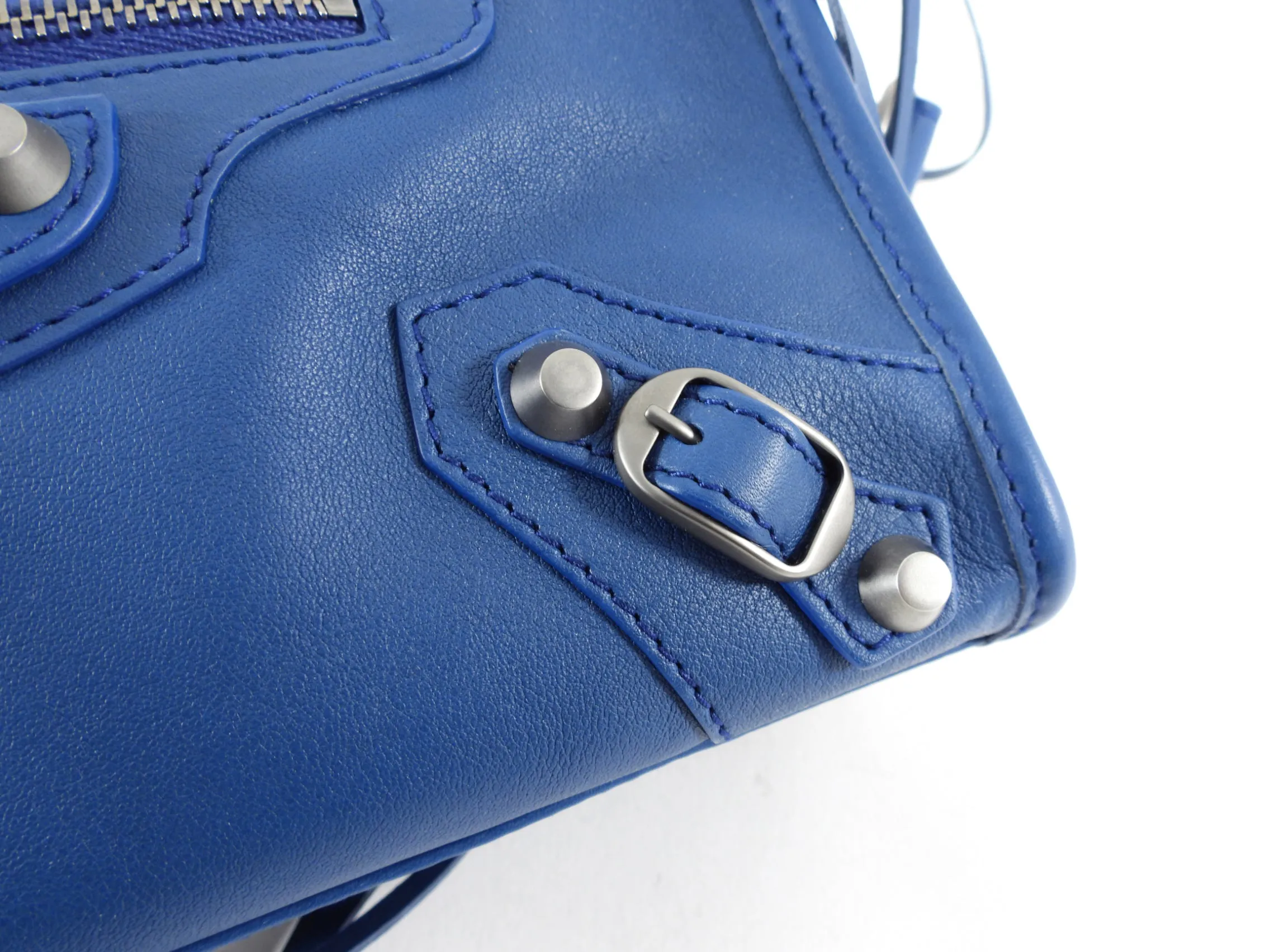 Balenciaga Mini City Bag in Dark Blue and SHW