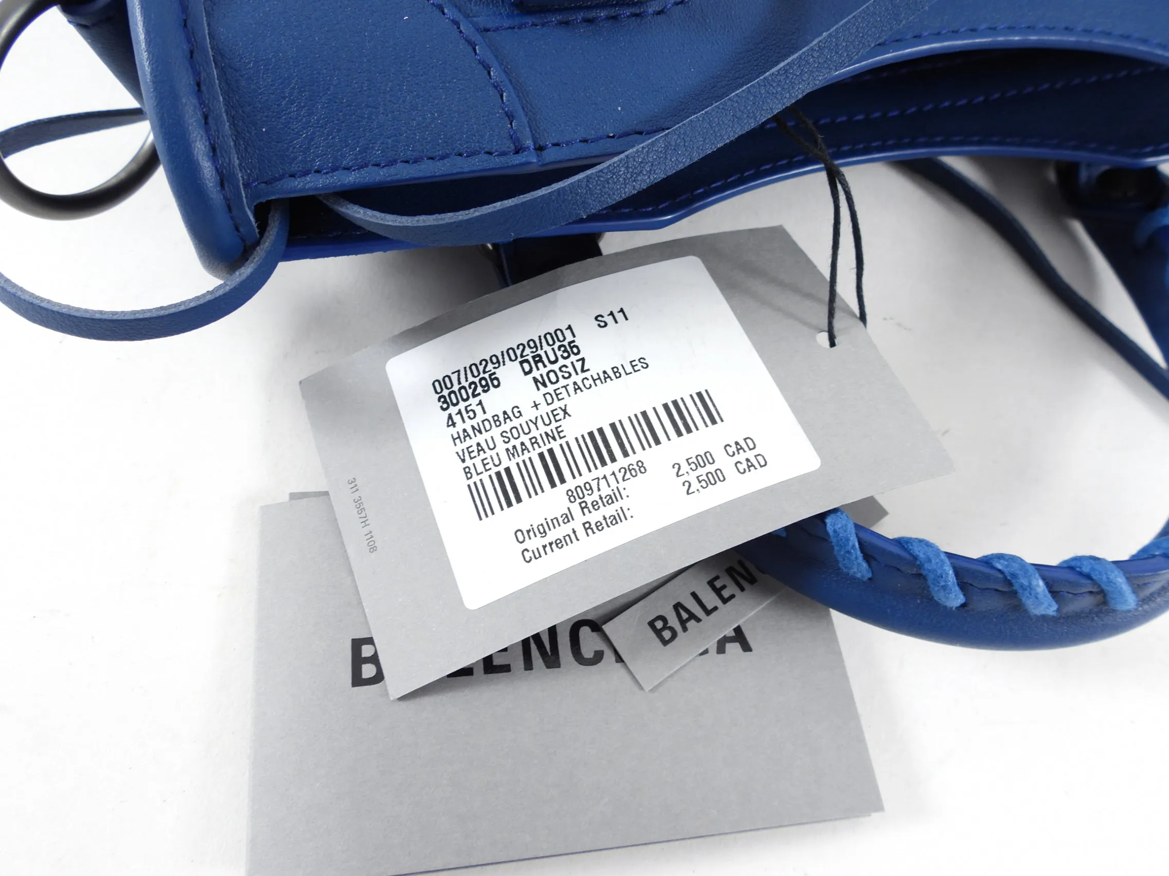 Balenciaga Mini City Bag in Dark Blue and SHW