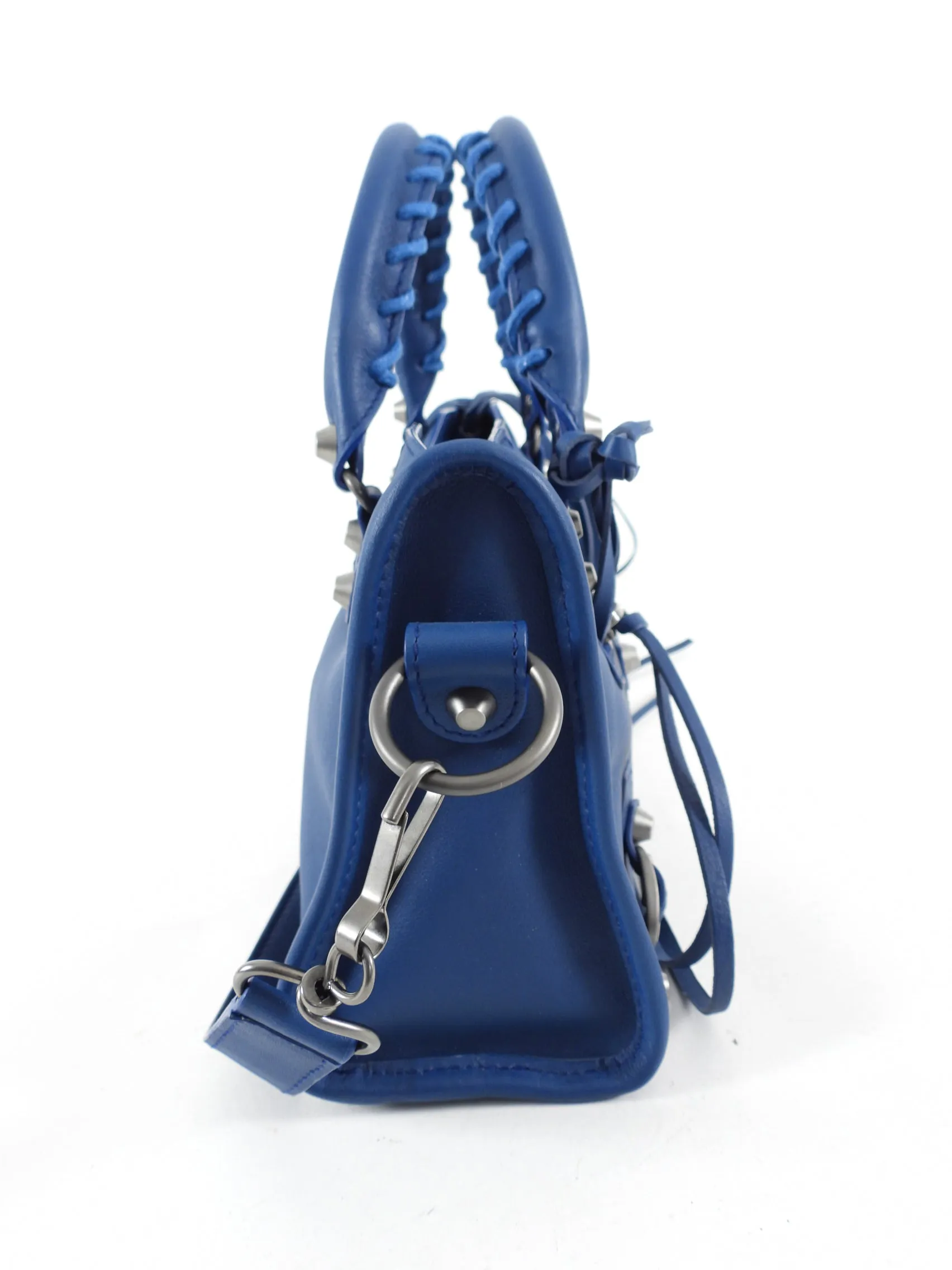 Balenciaga Mini City Bag in Dark Blue and SHW