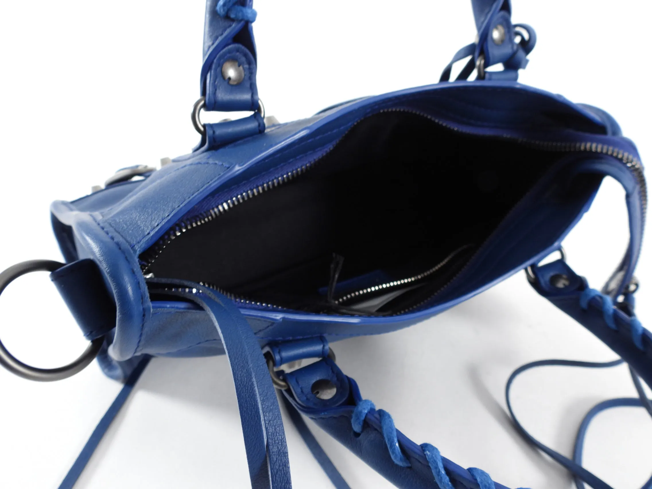 Balenciaga Mini City Bag in Dark Blue and SHW