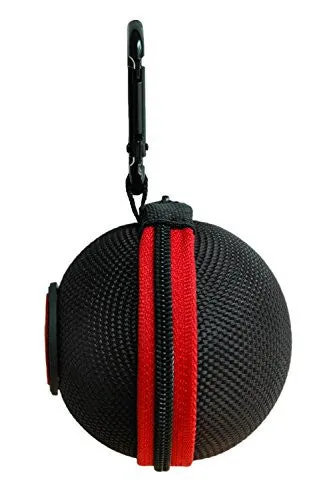 Ballsak Sport - Red/Black - Clip-on Cue Ball Case, Cue Ball Bag for Attaching Cue Balls, Pool Balls, Billiard Balls, Training Balls to Your Cue Stick Bag EXTRA STRONG STRAP DESIGN!
