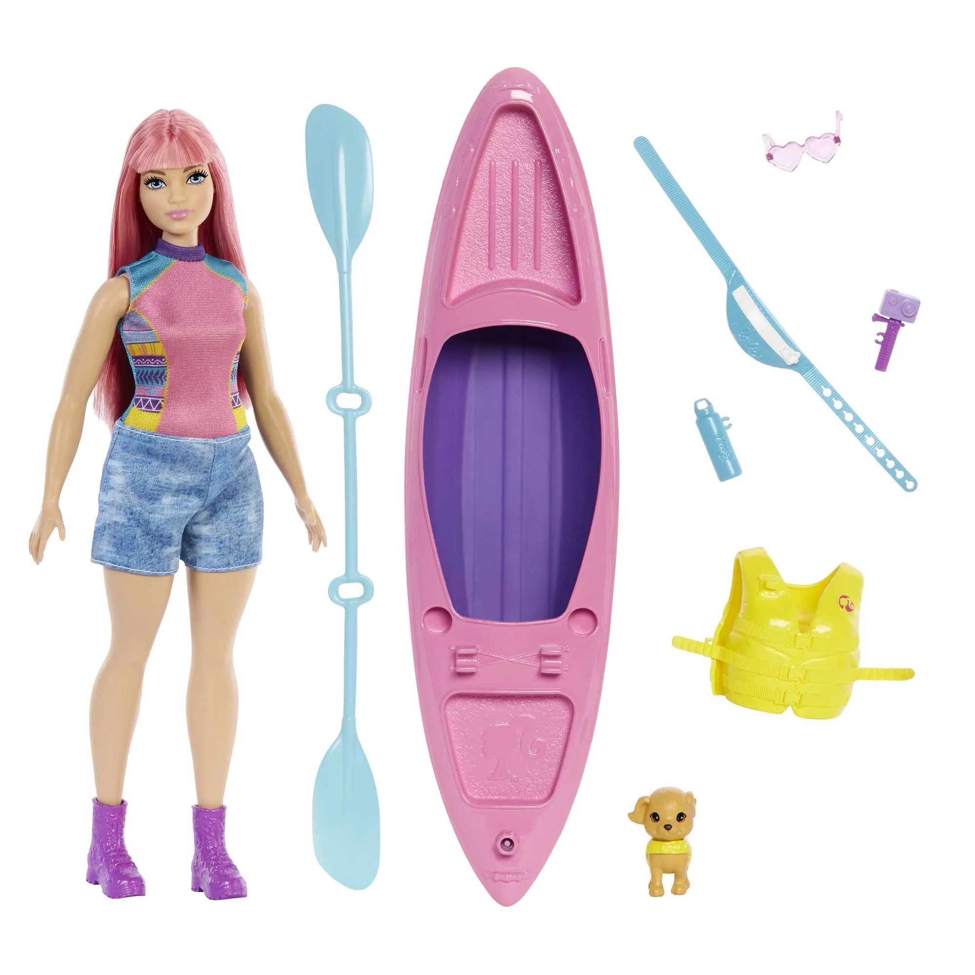 Barbie It Takes Two Daisy Camping Doll With Pet, Kayak & Accessories, 3 To 7 Year Olds