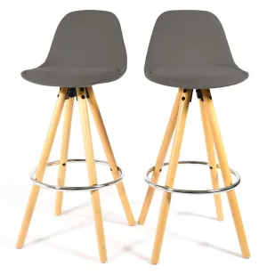 Barcelona Bar Stools Matte Velvet - Grey