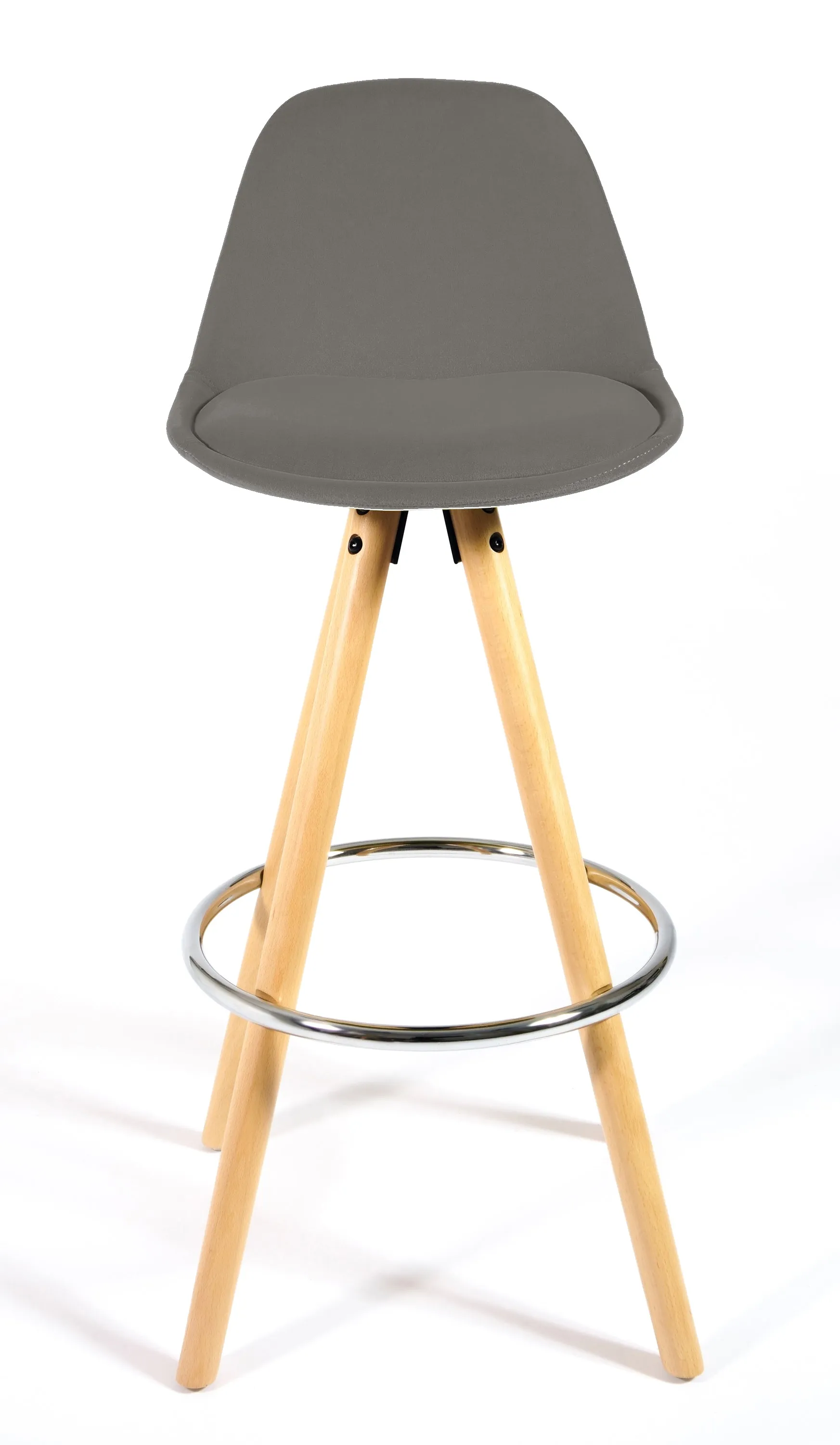 Barcelona Bar Stools Matte Velvet - Grey