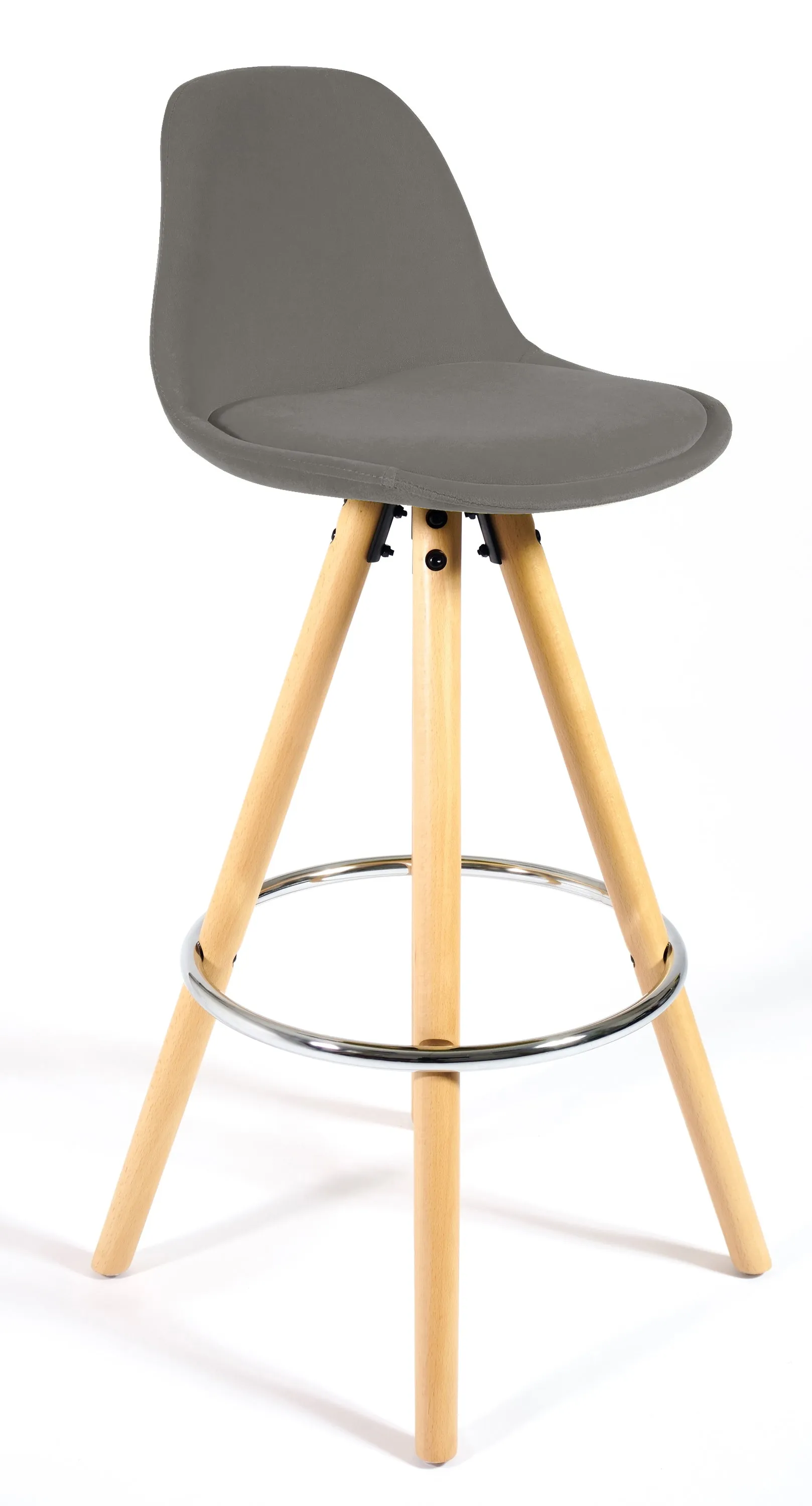 Barcelona Bar Stools Matte Velvet - Grey