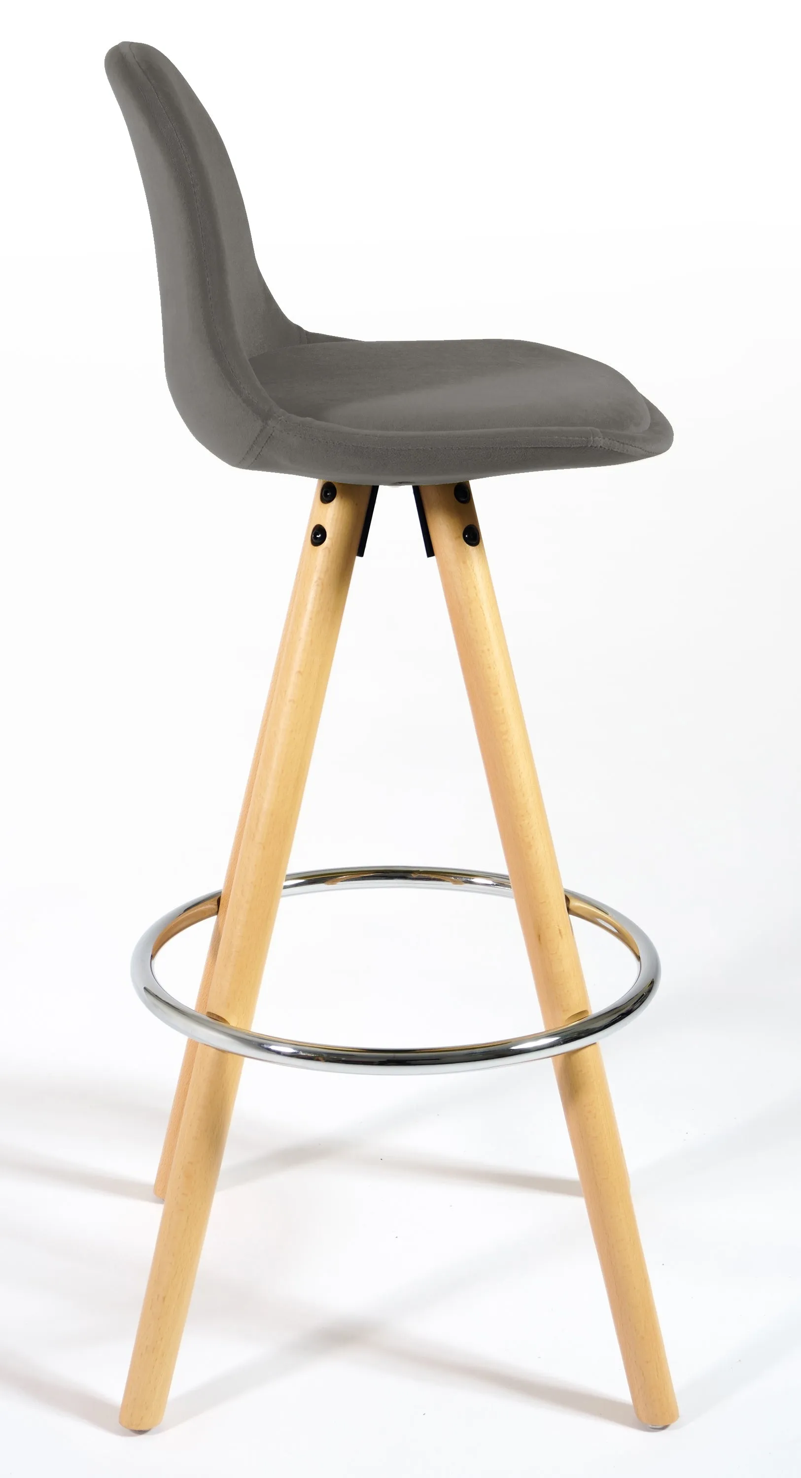 Barcelona Bar Stools Matte Velvet - Grey