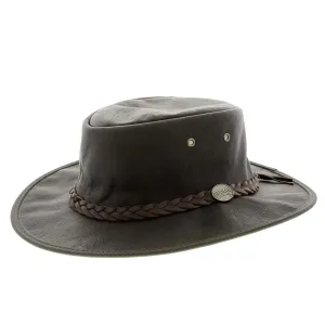 Barmah Sundowner Kangaroo Leather Hat Dark Brown