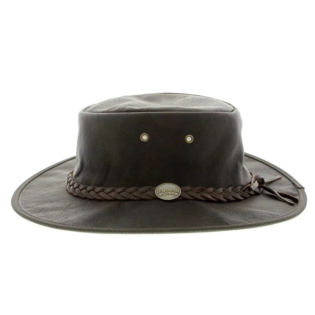 Barmah Sundowner Kangaroo Leather Hat Dark Brown
