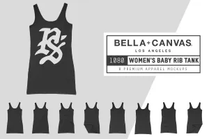 Bella   Canvas 1080 Women's Rib Tank Mockups