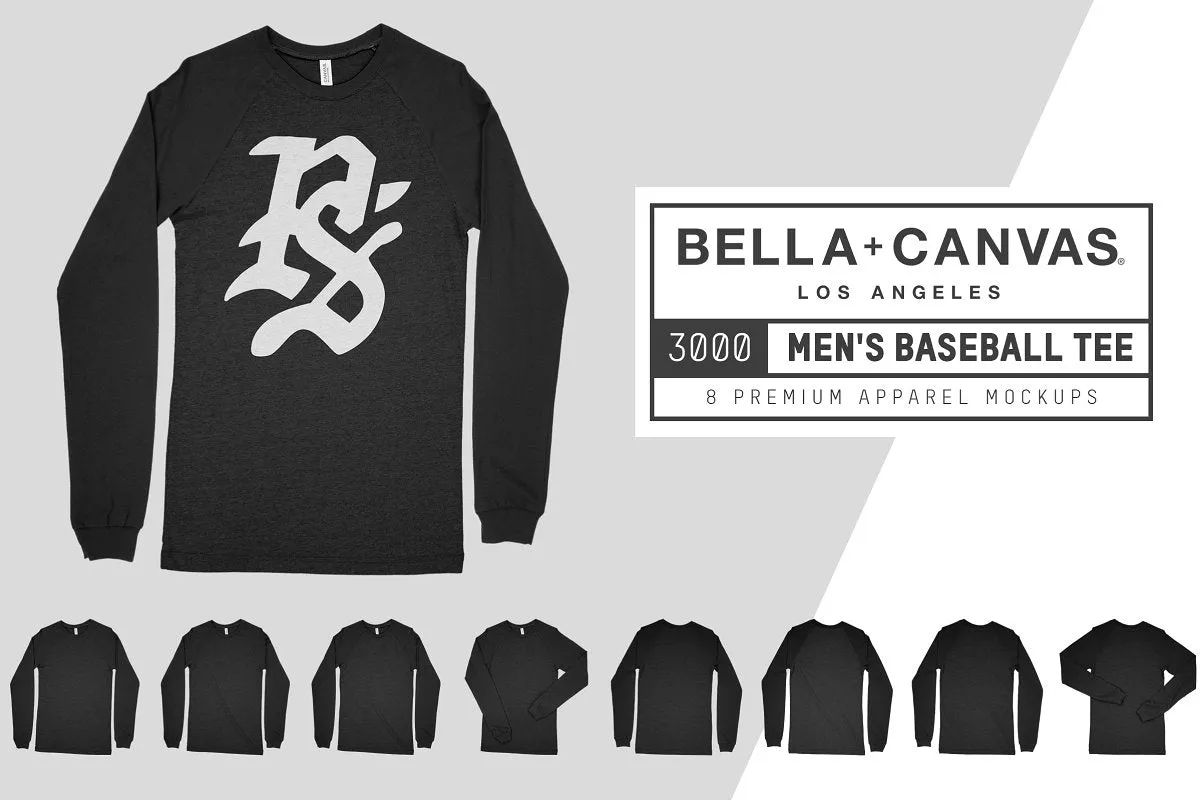 Bella   Canvas 3000 Baseball T-Shirt  Mockups