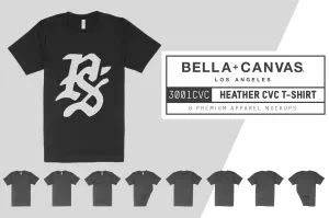 Bella   Canvas 3001CVC Heather CVC T-Shirt Mockups