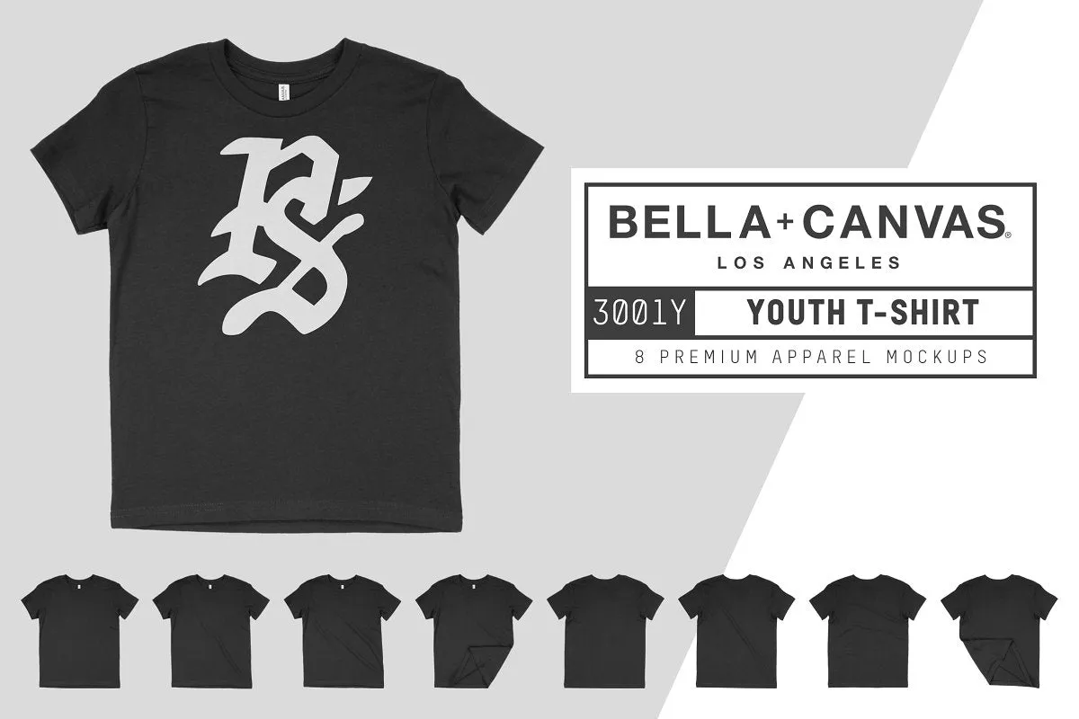 Bella   Canvas 3001Y Youth T-Shirt Mockups