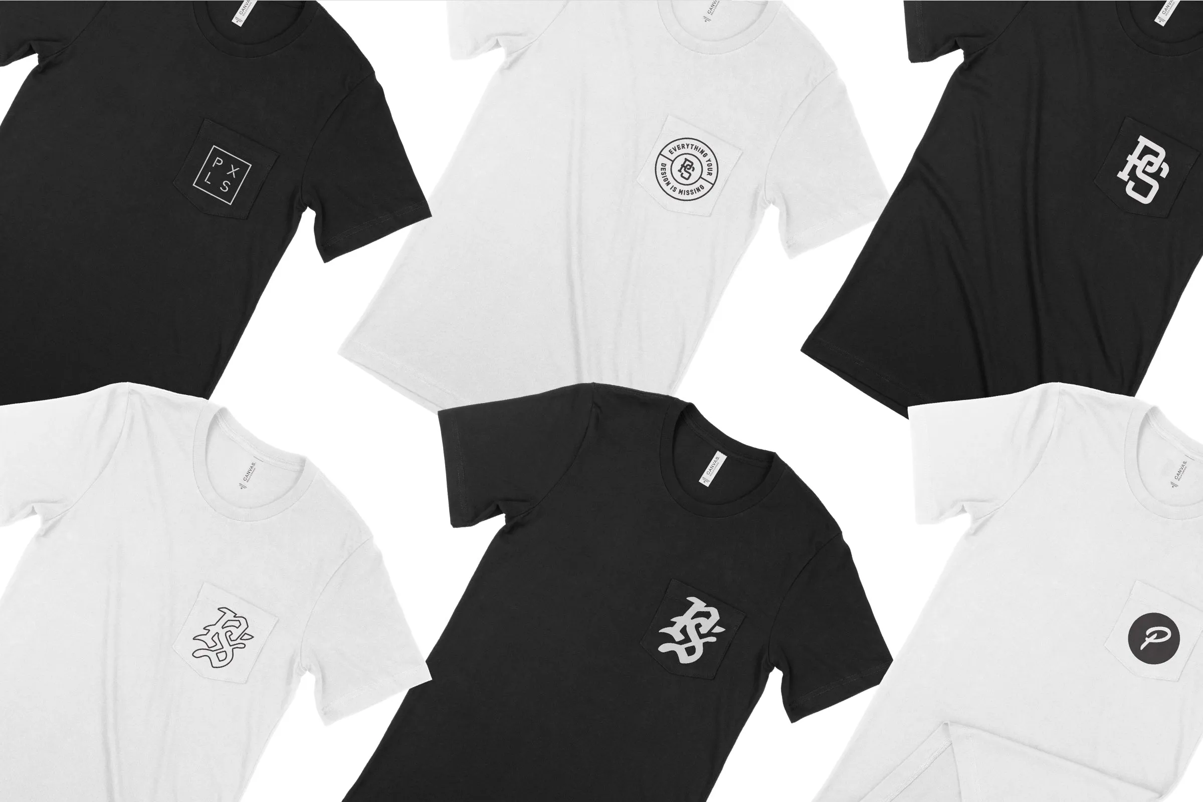 Bella   Canvas 3021 Pocket T-Shirt Mockups
