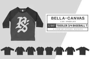 Bella   Canvas 3200T Toddler Raglan Mockups