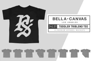 Bella   Canvas 3413T Toddler Triblend T-Shirt Mockups