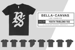 Bella   Canvas 3413Y Youth T-Shirt Mockups