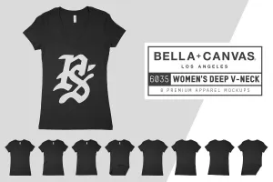 Bella   Canvas 6035 Ladies Deep V-Neck Mockups