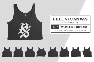 Bella   Canvas 6680 Women's Crop Tank Mockups