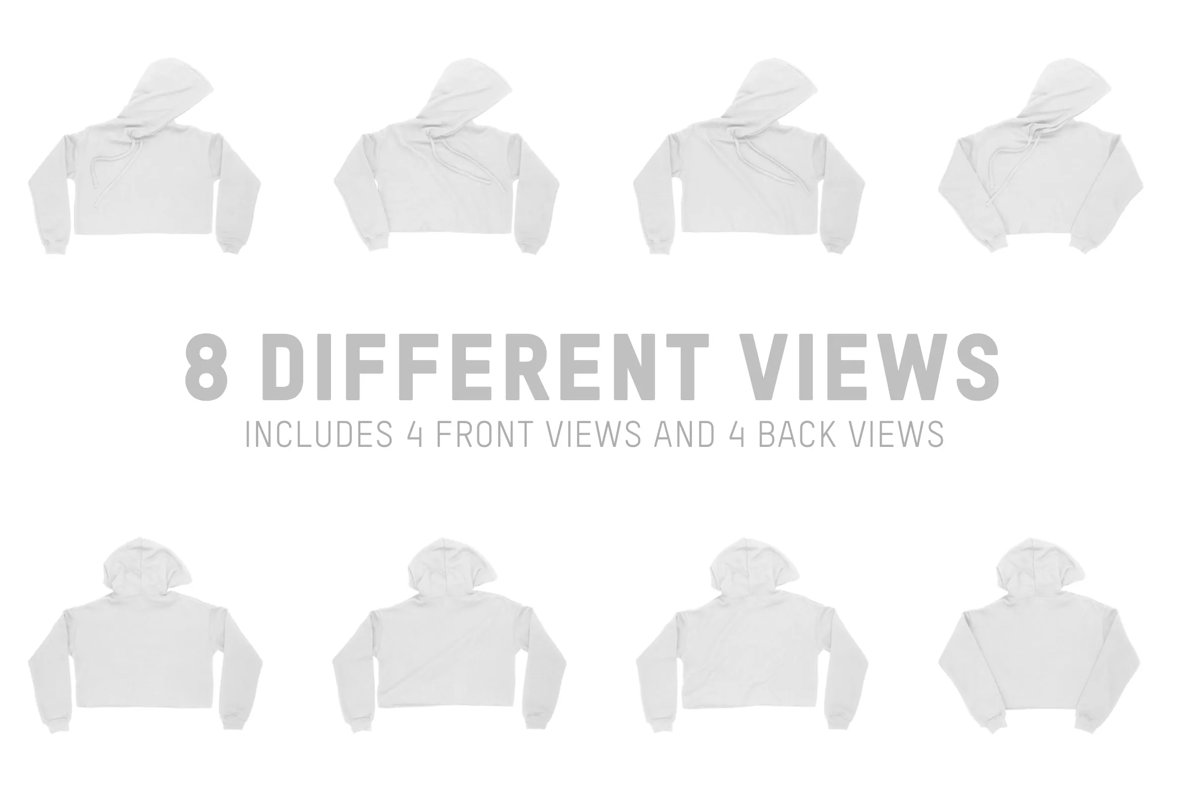 Bella   Canvas 7502 Cropped Hoodie Mockups