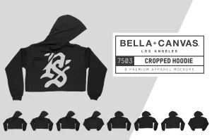 Bella   Canvas 7502 Cropped Hoodie Mockups