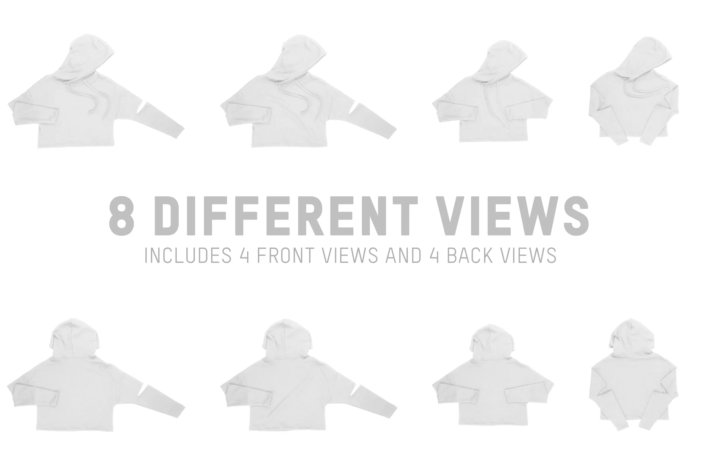 Bella   Canvas 7504 Cutout Hoodie Mockups