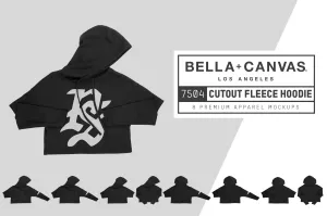 Bella   Canvas 7504 Cutout Hoodie Mockups