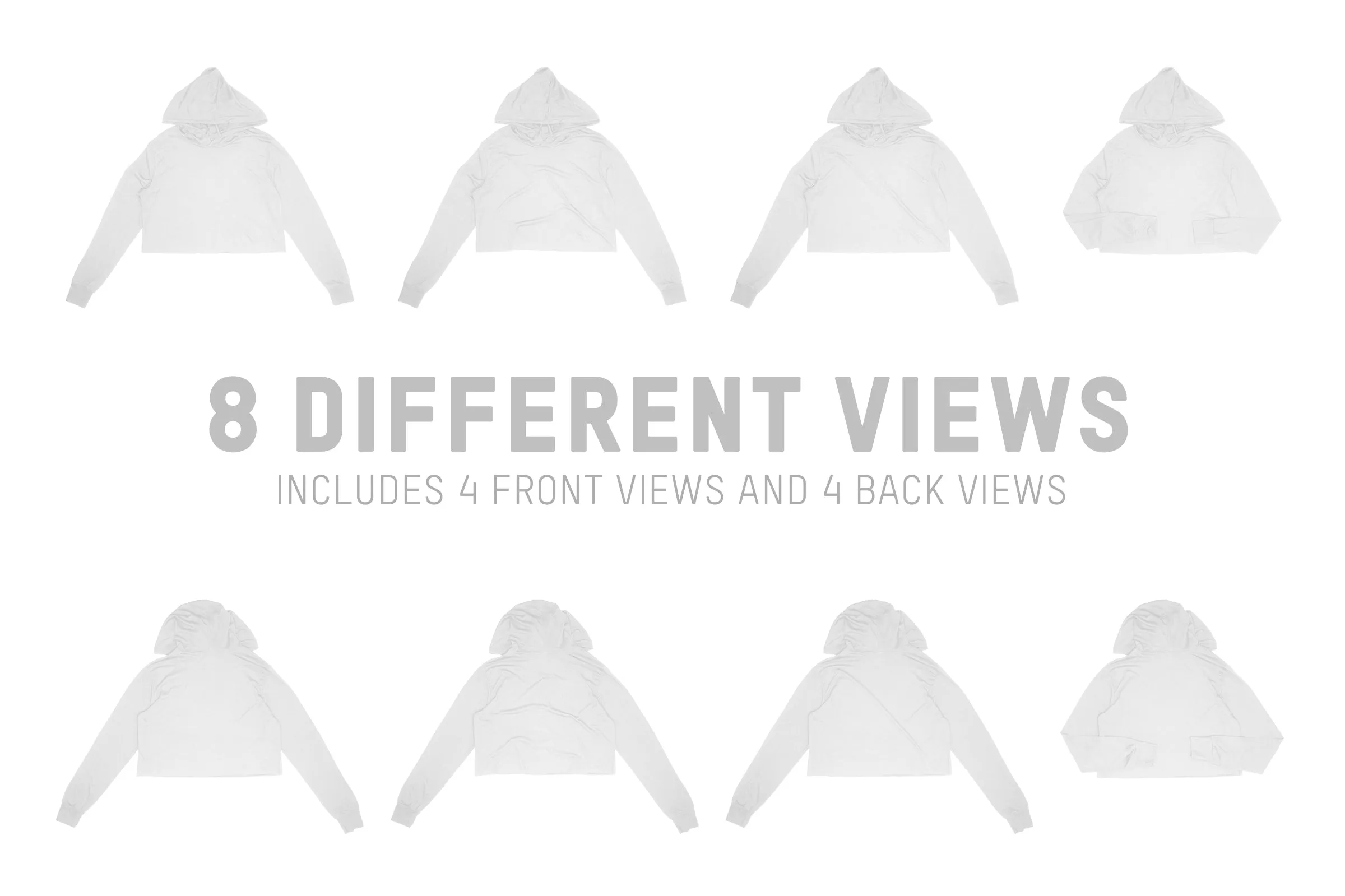 Bella   Canvas 8512 Women's Cropped Hoodie Mockups