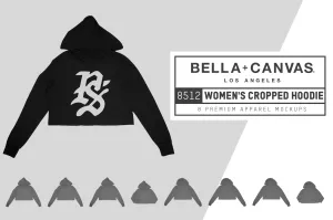 Bella   Canvas 8512 Women's Cropped Hoodie Mockups