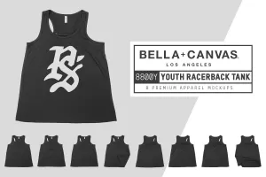 Bella   Canvas 8800Y Youth Racerback Mockups