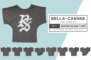 Bella   Canvas 8821 Draped Dolman T-Shirt Mockups