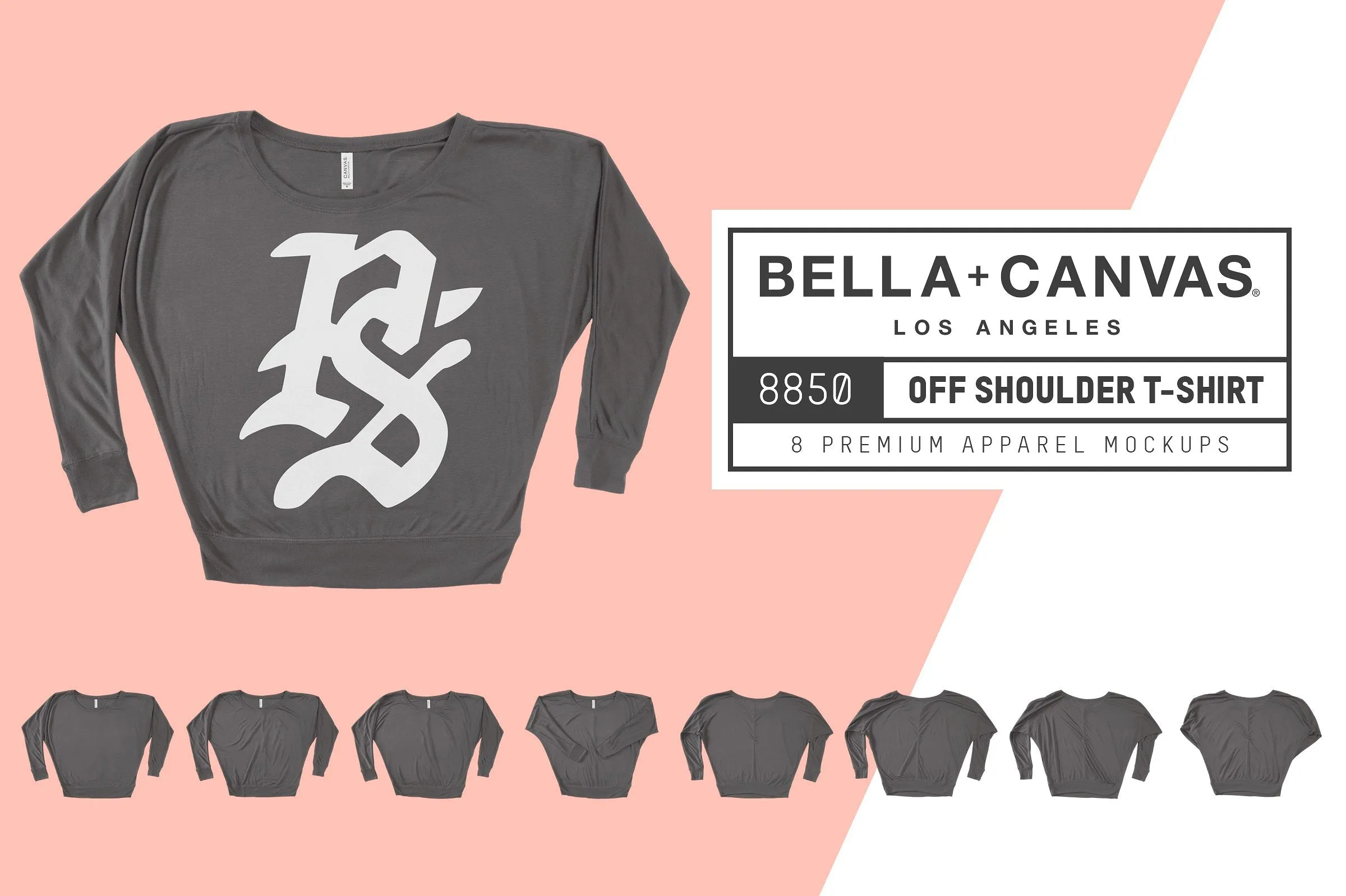 Bella   Canvas 8850 Off Shoulder T-Shirt Mockups