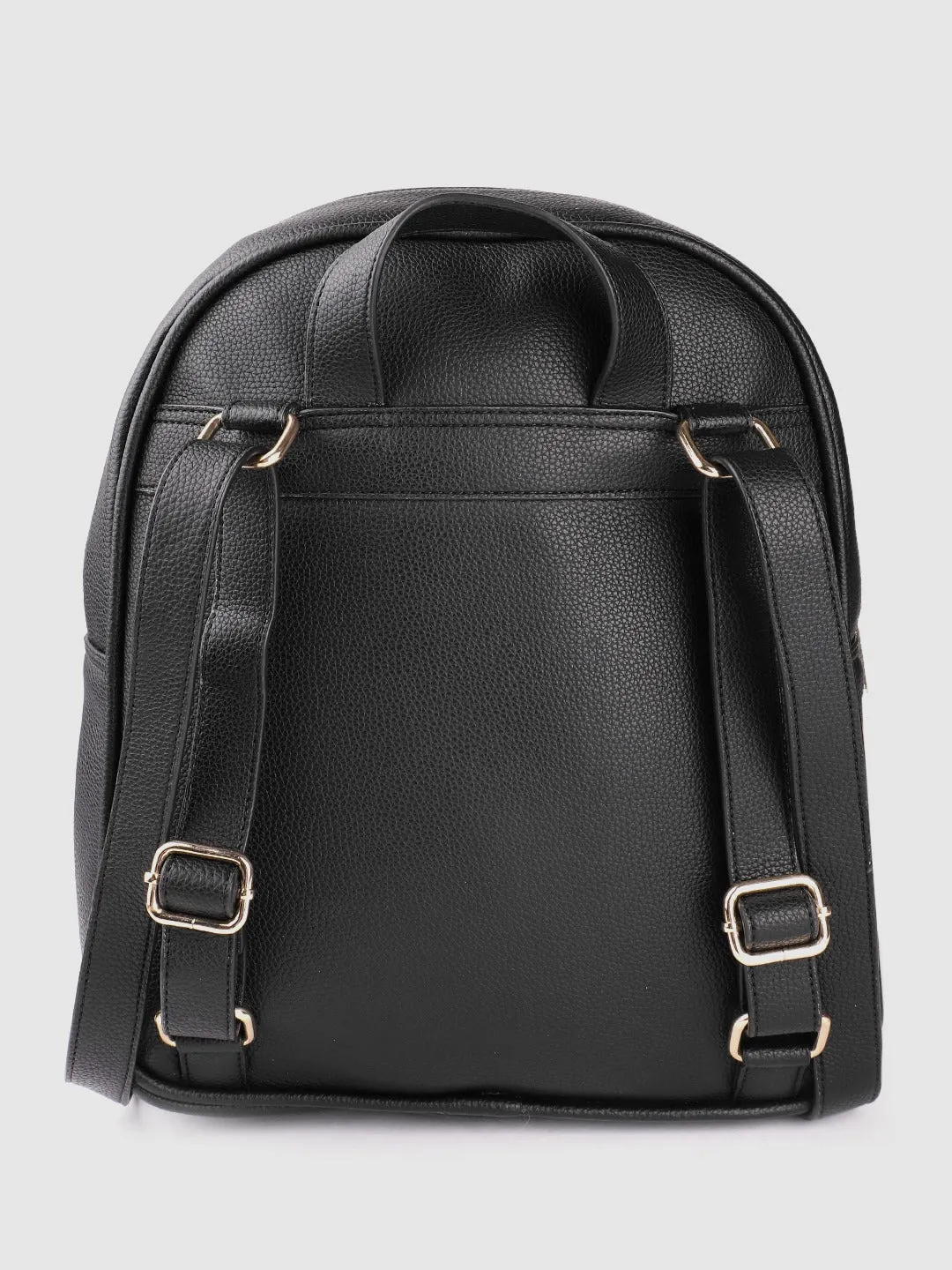 Berrylush Women Textured Black PU Quilted Padded Medium Laptop Bag