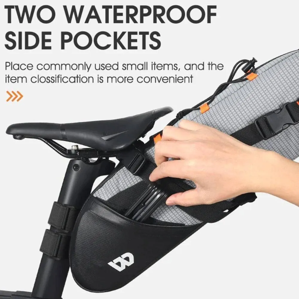 Bicycle Saddle Bag 10L Foldable Under Seat Bike Bag 100% Waterproof Tools Pannier MTB Road Cycling Tail Rear Bag