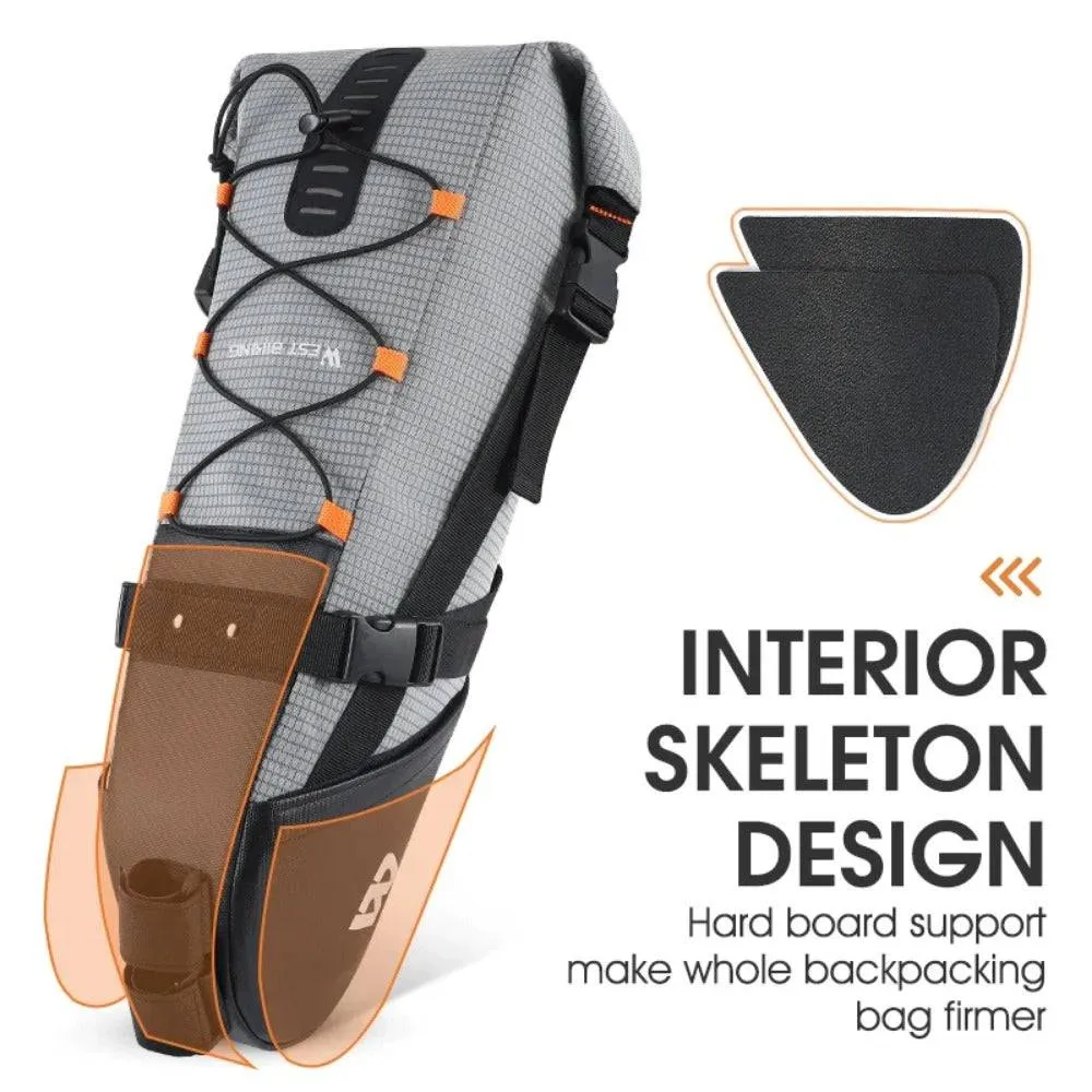 Bicycle Saddle Bag 10L Foldable Under Seat Bike Bag 100% Waterproof Tools Pannier MTB Road Cycling Tail Rear Bag