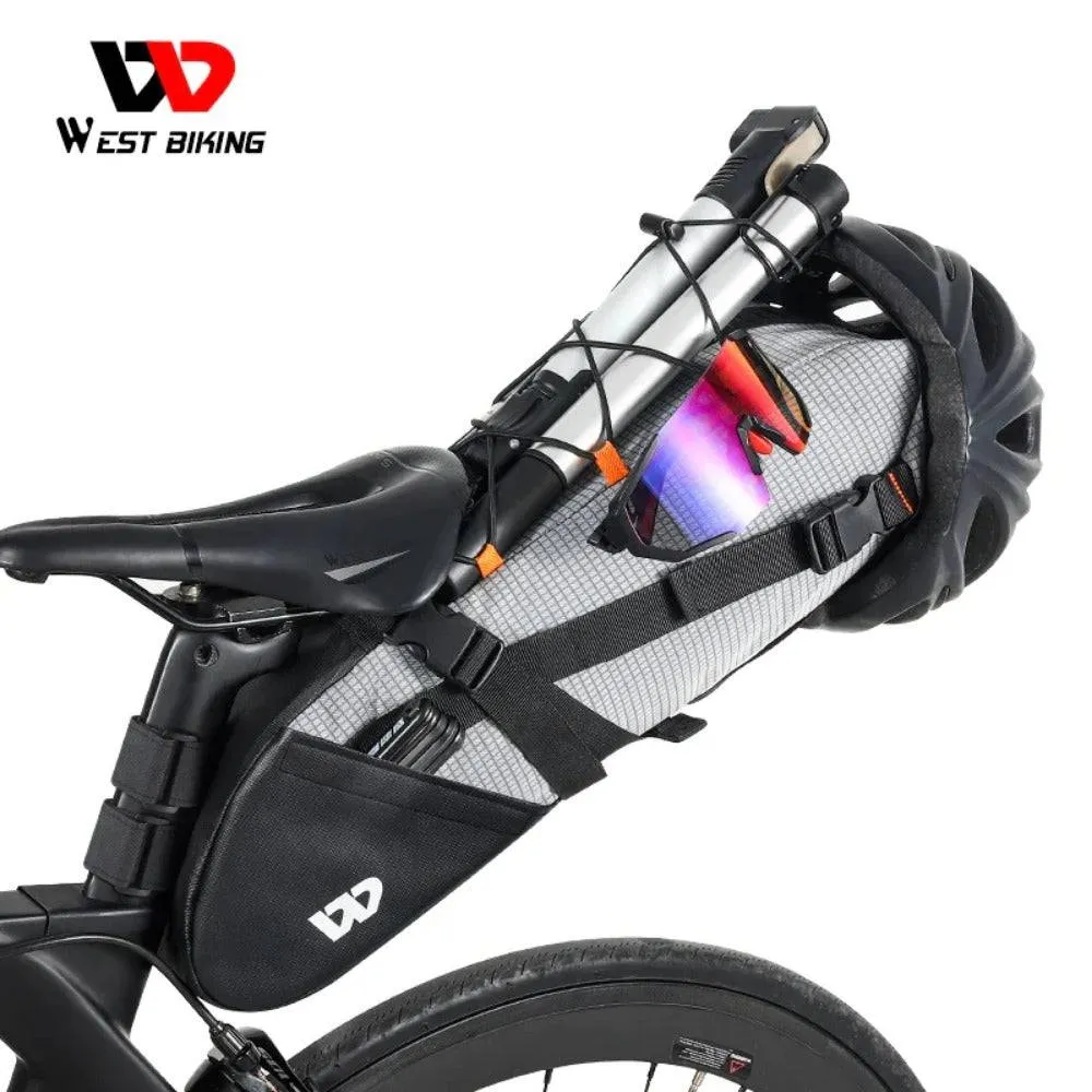 Bicycle Saddle Bag 10L Foldable Under Seat Bike Bag 100% Waterproof Tools Pannier MTB Road Cycling Tail Rear Bag