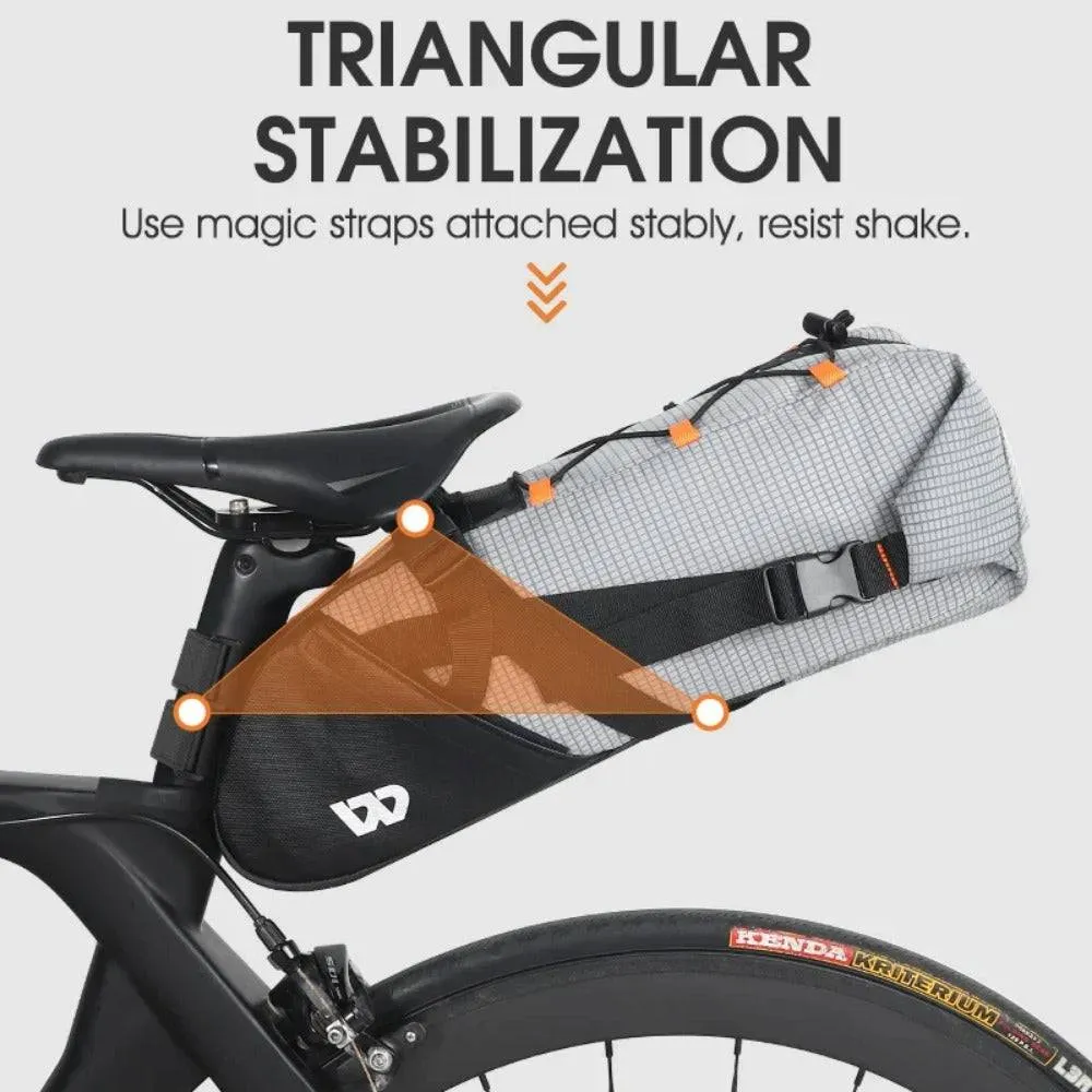 Bicycle Saddle Bag 10L Foldable Under Seat Bike Bag 100% Waterproof Tools Pannier MTB Road Cycling Tail Rear Bag