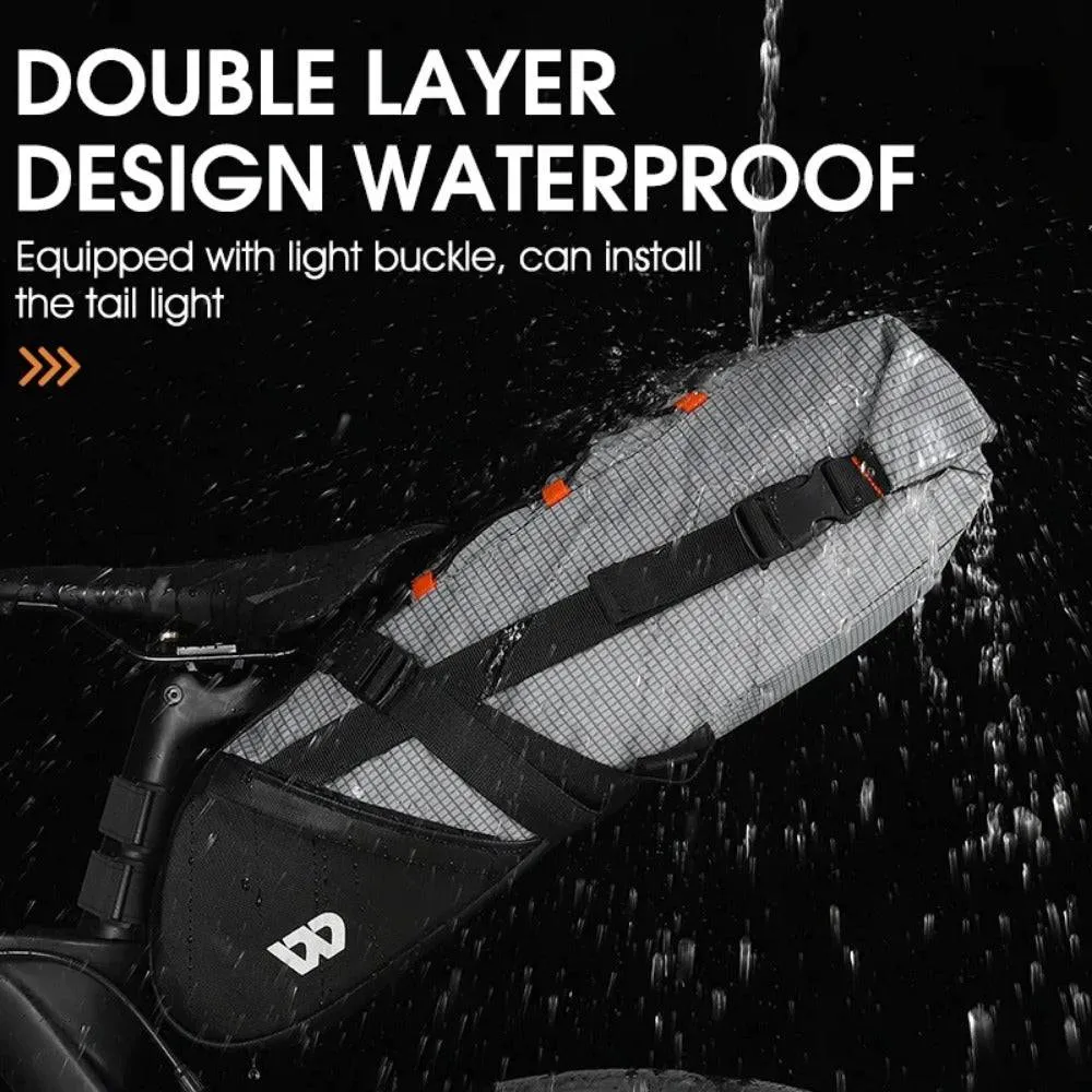 Bicycle Saddle Bag 10L Foldable Under Seat Bike Bag 100% Waterproof Tools Pannier MTB Road Cycling Tail Rear Bag