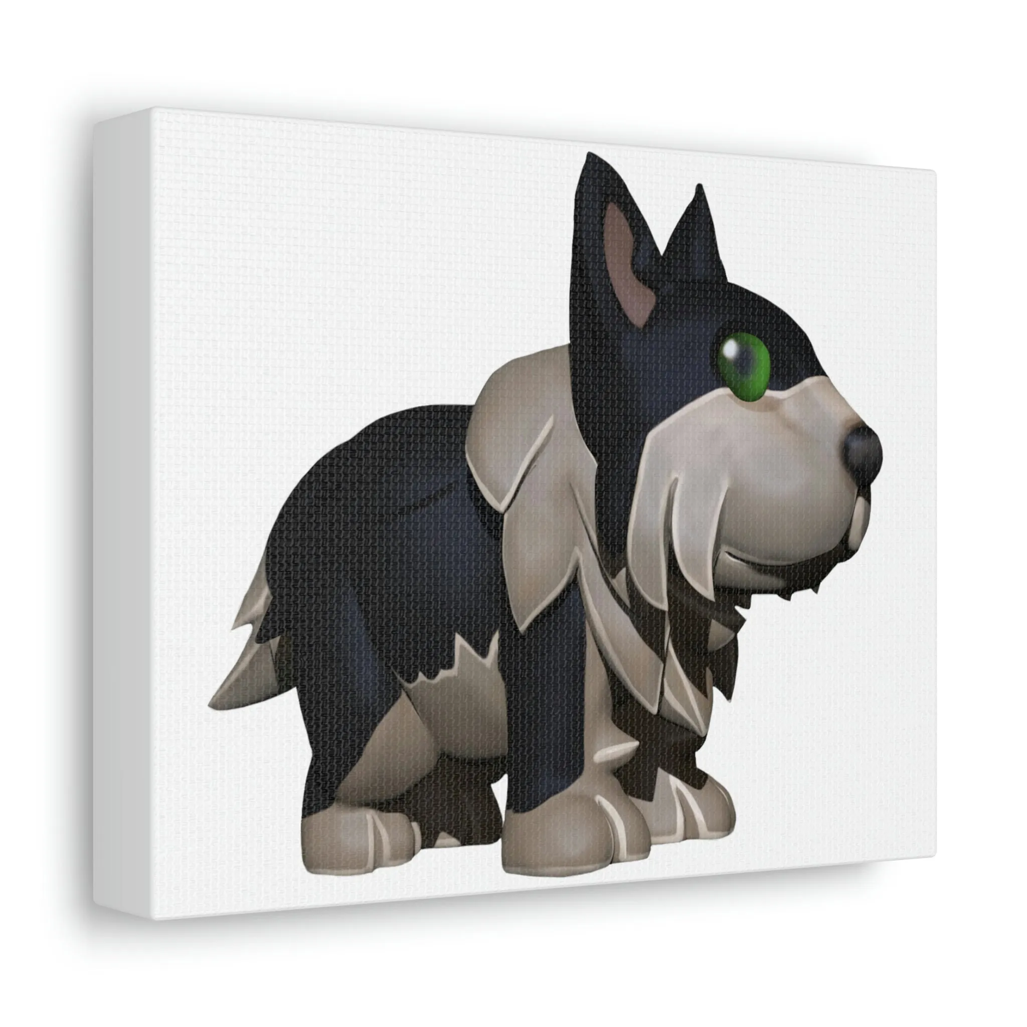 Black Dog Stretched Canvas
