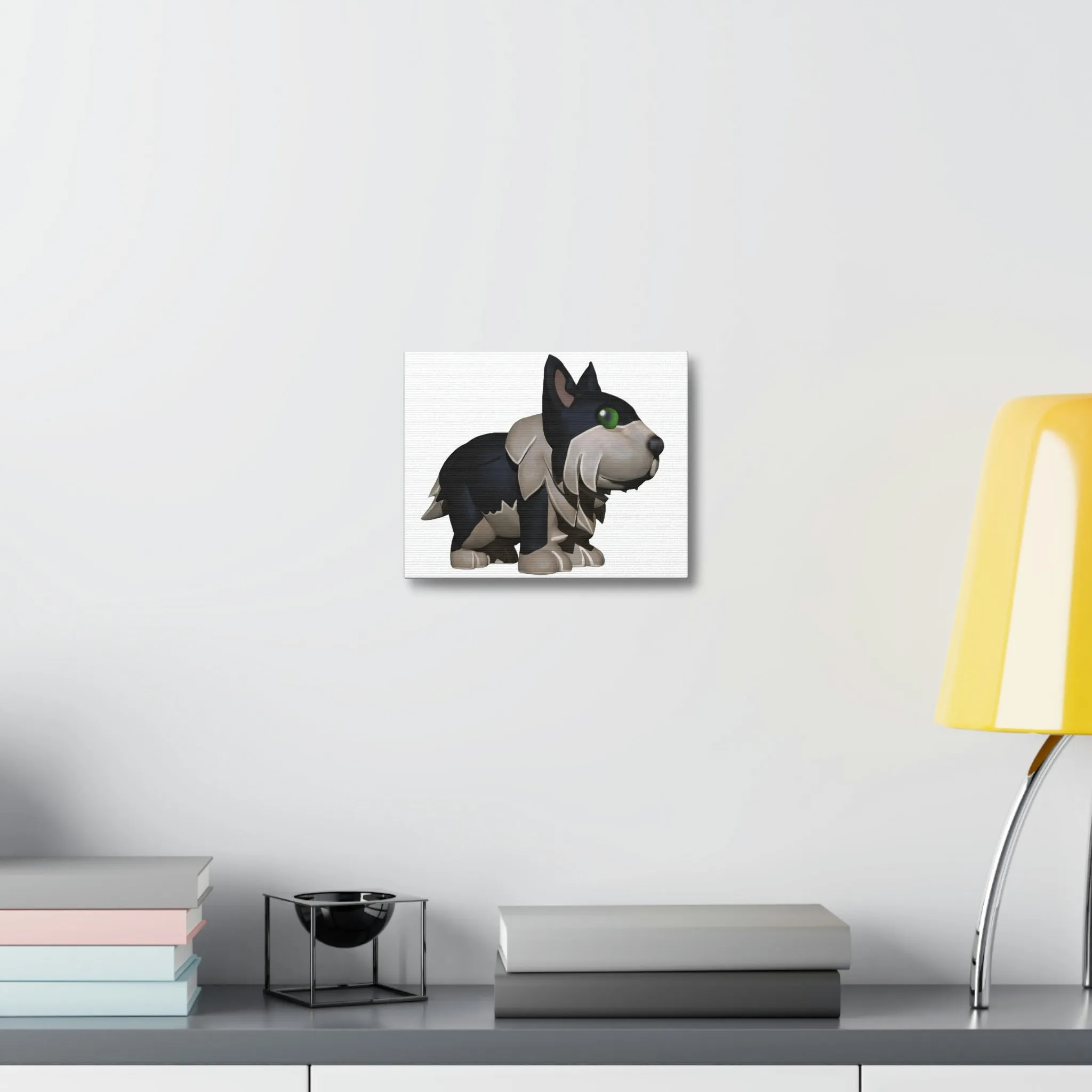 Black Dog Stretched Canvas