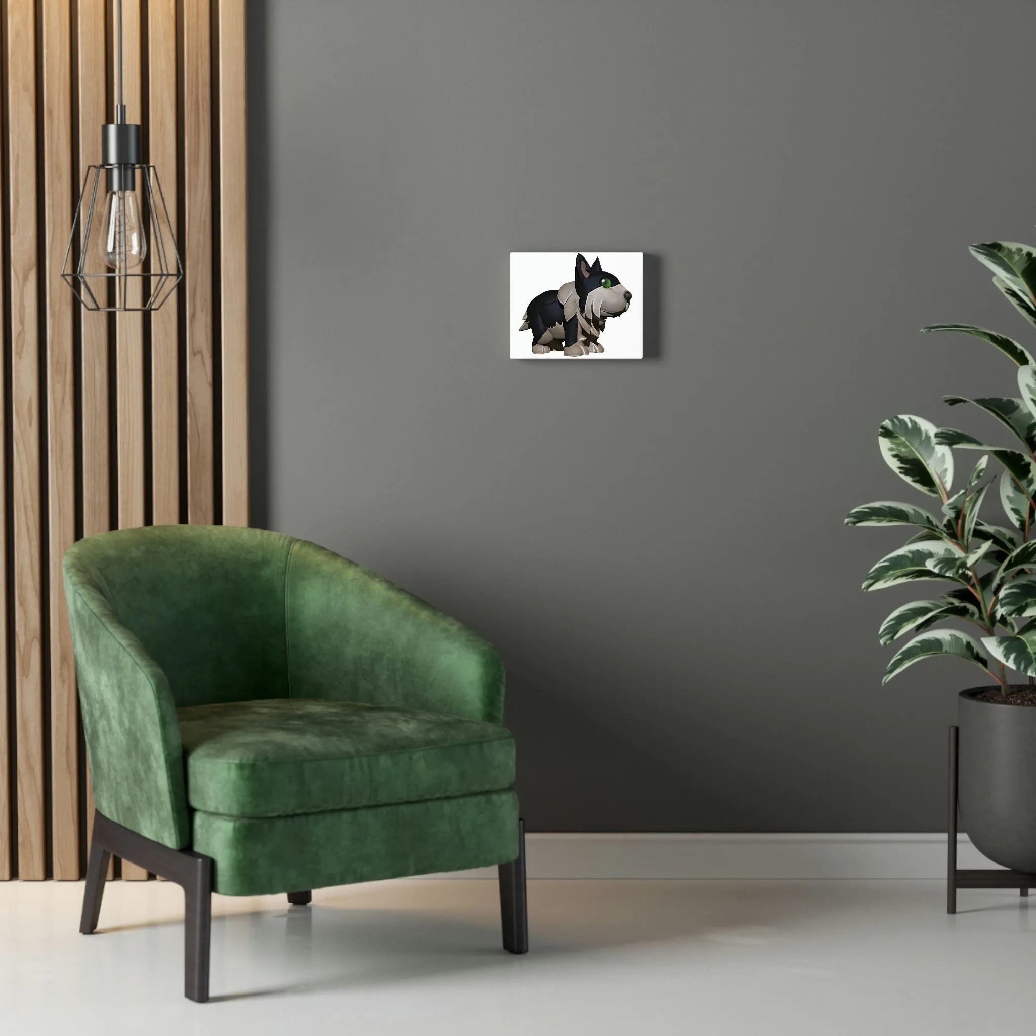Black Dog Stretched Canvas