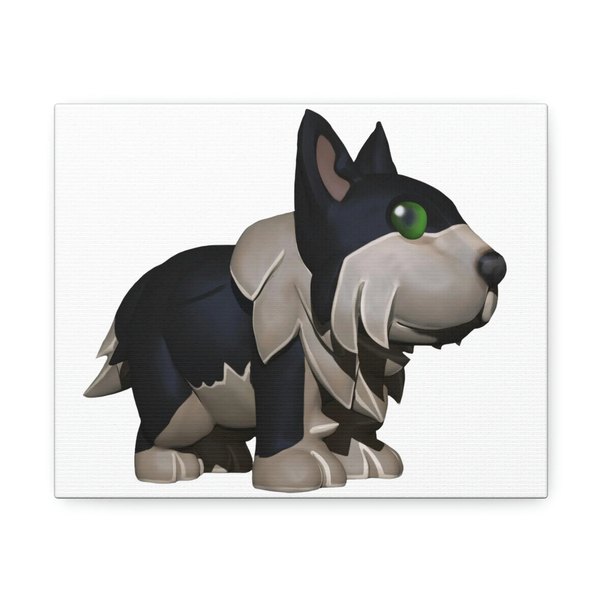 Black Dog Stretched Canvas