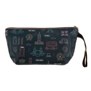 Black Europe Stencil Dumpling Cosmetic Bag