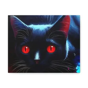 Black Kitty Stretched Canvas