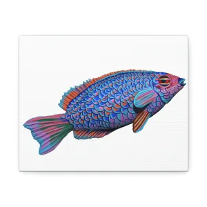 Blue Fish Stretched Canvas