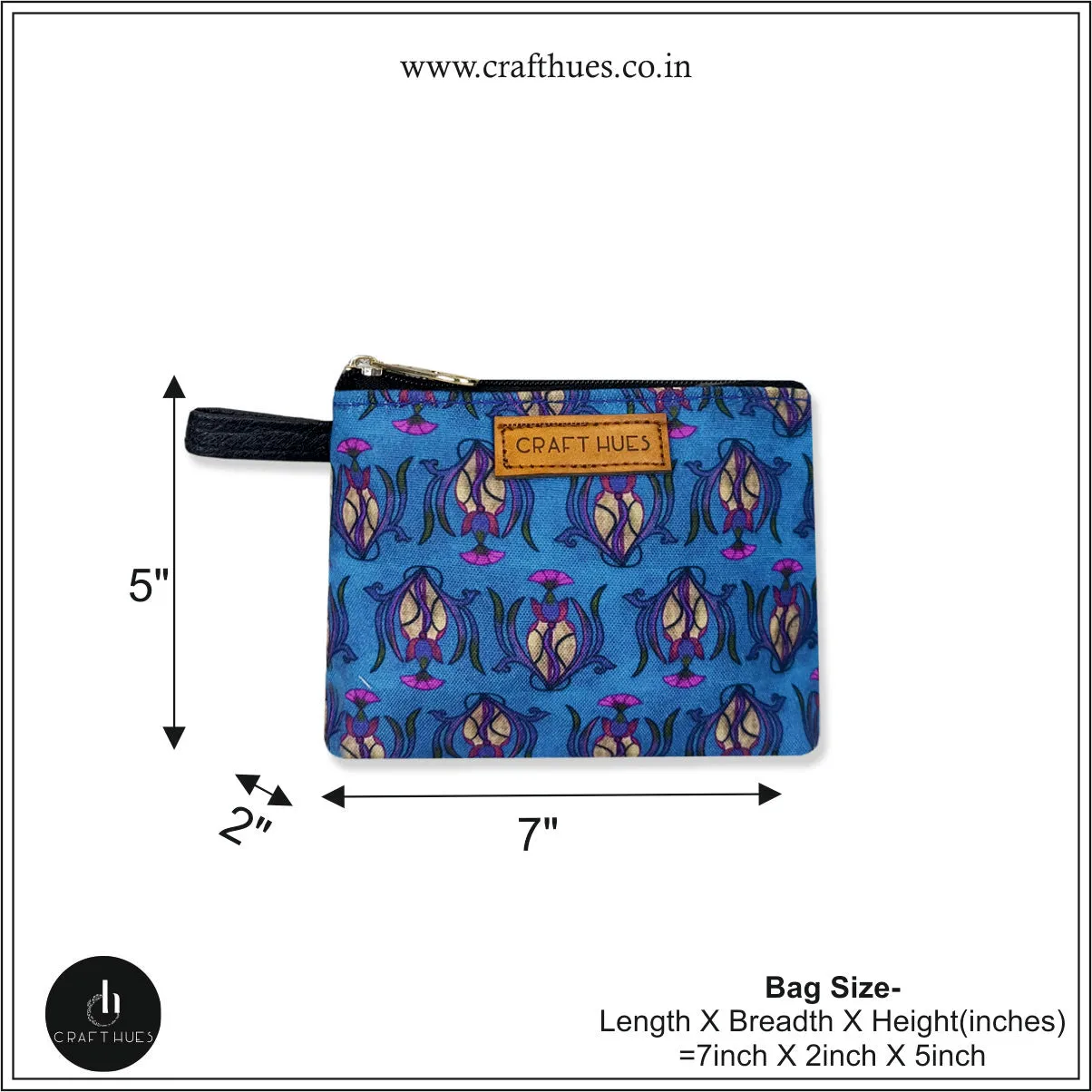 Blue Garden Tulip Art Nouveau Sling Pouch Combo