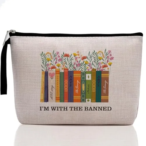 Book Lovers Gifts Makeup Bag Bookish Gifts Book Reader Gifts Cosmetic Bag for Women Friends Teacher Book Club Gifts Zipper Pouch Bag Reading Librarian Gifts Travel Toiletry Bag for Birthday Christmas