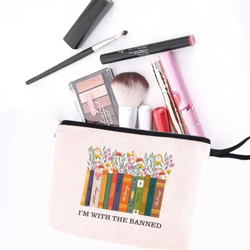 Book Lovers Gifts Makeup Bag Bookish Gifts Book Reader Gifts Cosmetic Bag for Women Friends Teacher Book Club Gifts Zipper Pouch Bag Reading Librarian Gifts Travel Toiletry Bag for Birthday Christmas