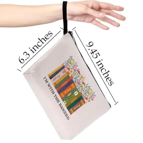 Book Lovers Gifts Makeup Bag Bookish Gifts Book Reader Gifts Cosmetic Bag for Women Friends Teacher Book Club Gifts Zipper Pouch Bag Reading Librarian Gifts Travel Toiletry Bag for Birthday Christmas
